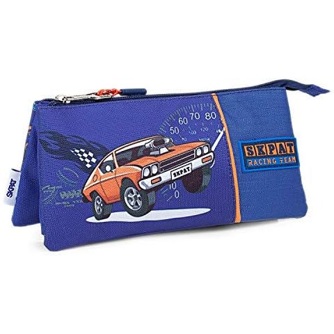 SKPAT - Pencil Case - School Pencil Cases - Pencil Pouch for Girls Boy Pencilcase. School Pencil case Organizer. Zipper Closing. Resistant. Quality and Design. 130911, Color Blue Cover