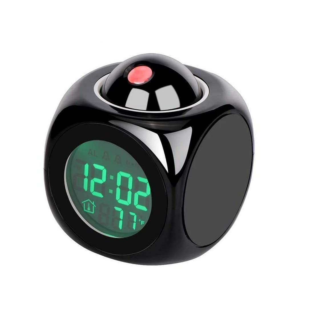 Digital LCD Projection Alarm Clock with Voice Control, LED Display, Temperature Display, Weather Station, Snooze Alarm, Night Light, Ceiling Time Projector-image-23