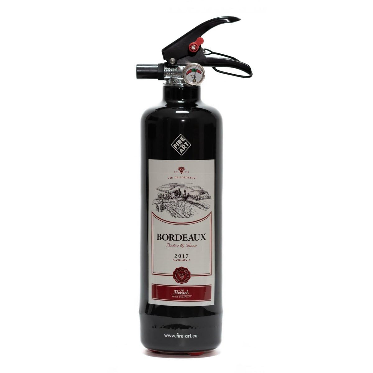 Diseño pequeño extintor para el hogar, decorativo, clase de incendio, ABC, extintor de polvo decorativo, varios diseños (vino tinto)