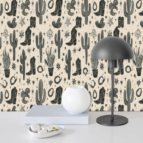 FUIENCFKE Western Cactus Boots Wallpaper