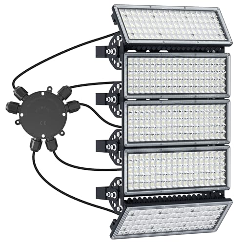 Kekeou 500W Stadium Lights Outdoor LED Flood Light 6500K 70000LM Super Bright 3500 Watt Equivalent Soccer Field Lighting IP67 Waterproof Adjustable Lighting Angle Arena Light for Court