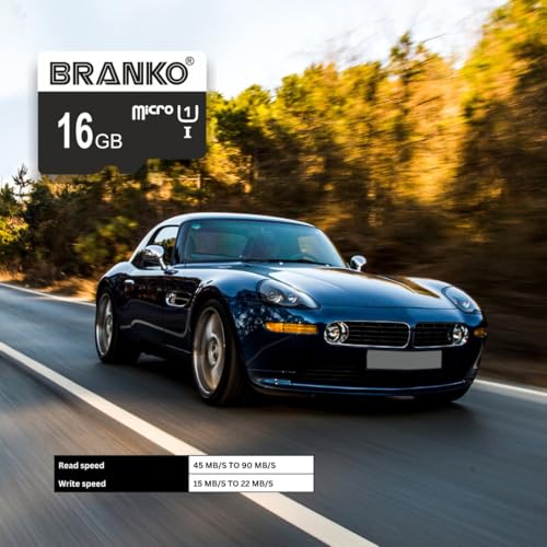 Image of BRANKO Micro SD Card 16 GB | Upto 120 MB /s Read | Class 10 Memory Card for 4K Video on Smartphones Tablets