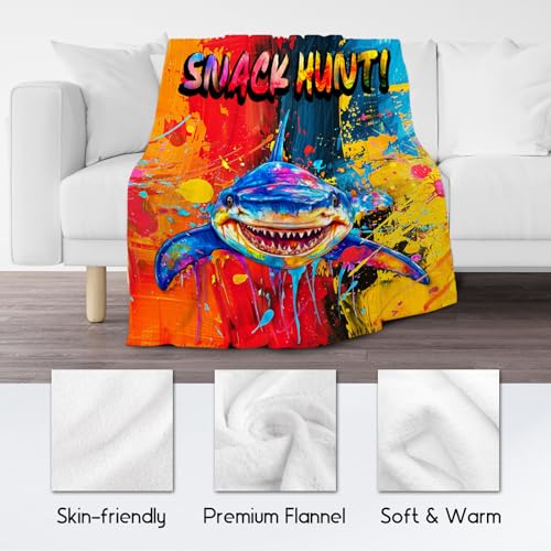 Blanket for Boys Shark Blankets Gifts - 30x40 Inches Cozy Soft Fleece Throw for Room Decor