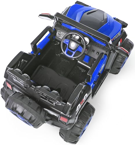 Image of Driving EV Cars for 1, 2, 3, 4, 5, 6 Years | Remote + Steering + Mobile App Control | Kids Jeeps (Jumbo Size KAB2188 [1-8 Year Kids], Royal Blue)