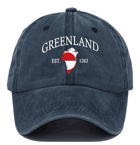 Greenland Hat Greenland is Not for Sale Cap, Support Greenland Flag Graphic Letter Print Baseball Caps Dark Blue