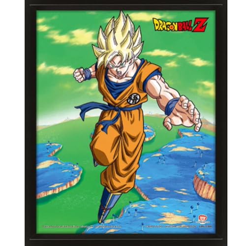Pyramid International – Cadre lenticulaire 3d - Vrai effet de mouvement et de profondeur – Dragon ball Z - Super Saiyan Transformation – Idée cadeau...