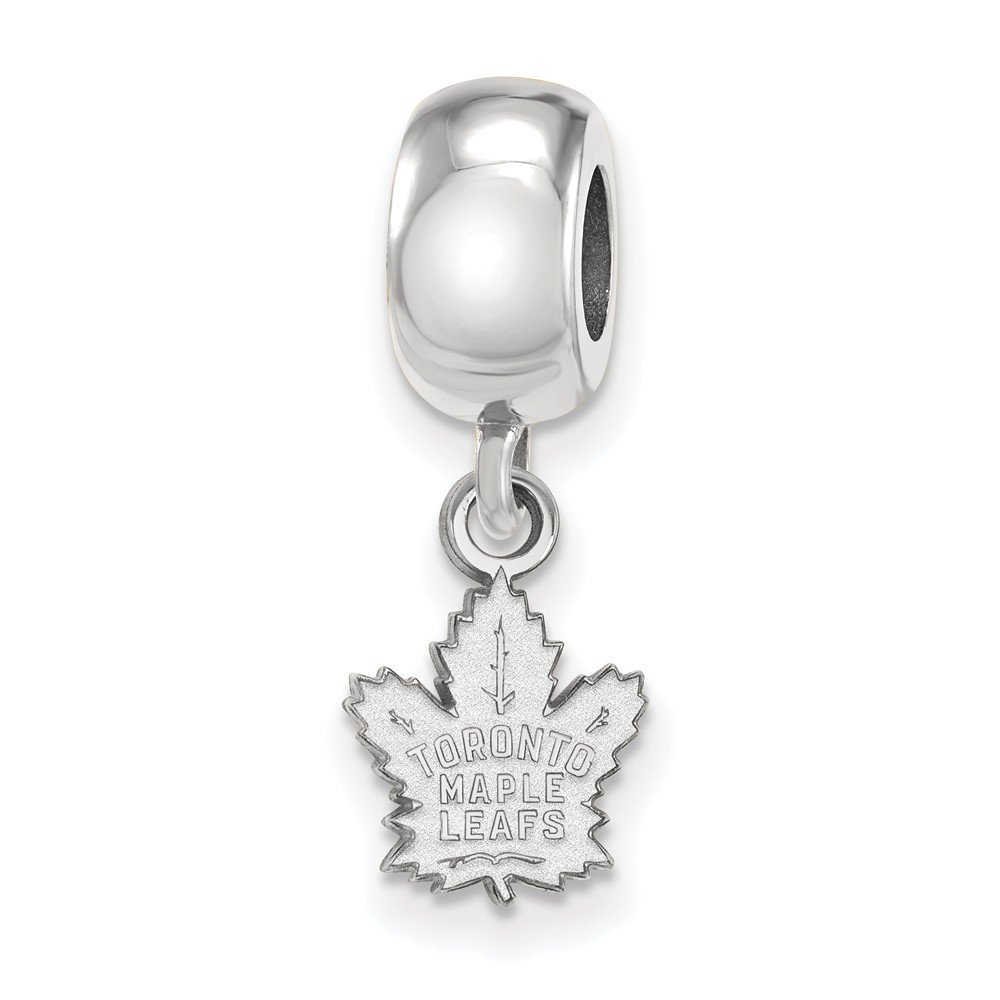 Sterling S. Rhodium Plated NHL LogoArt Toronto Maple Leafs XS Dangle Bead Charm, Sterling Silver