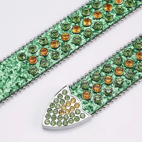 appuivbt Green Rhinestones Waist Belts for Jeans Glitter Belt for Woman Cowboys Cowgirls Jeans Skirt Waistband2