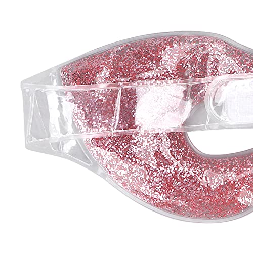 Gel Eye,Gel Eye Cooling and Warming Treatment for Tired Puffy Eyes Headaches Hayfever Dry Eyes Silicone Adjustable Straps Automatic Cooling Hot Cold Use Red PVC 3D Cutting - Image 3