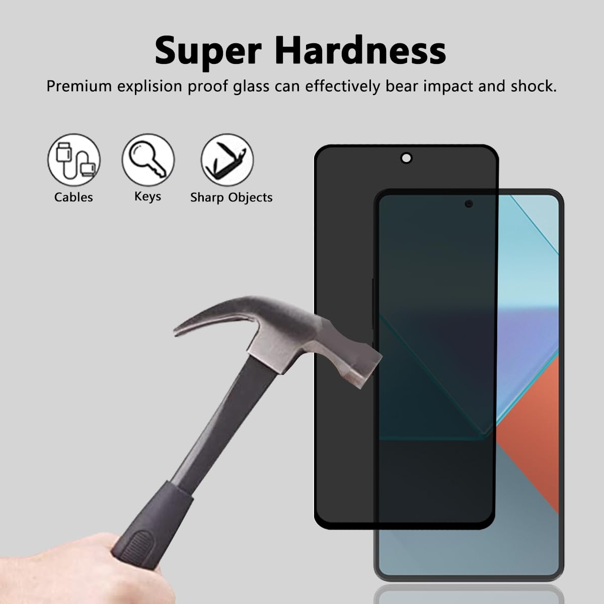GEEMEE Privacy Vetro Temperato per Xiaomi Redmi Note 13