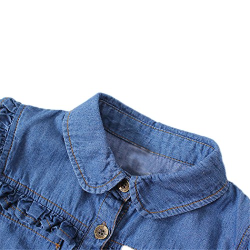 Colorful Childhood Girls Denim Crop Tie Shirt Blouse Toddler Shawl Button Down Shirts Children's Casual Tops3
