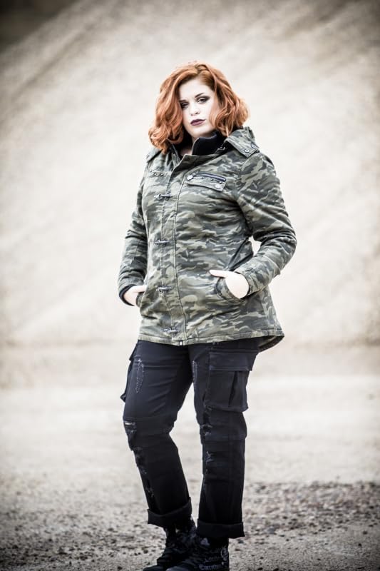 Rock Rebel by EMP Damen Camouflage Winterjacke mit Nieten XL