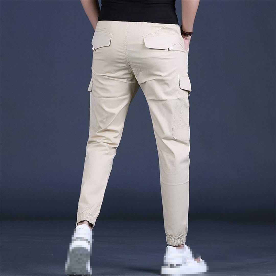 Vogrtcc Pantalones Cargo De Hombre Pantalones Ligeros De Algodón con Cordón
