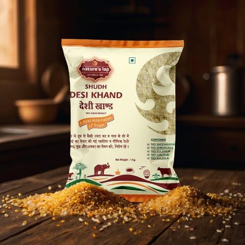 Nature's Lap Shudh Desi Khand, 1 kg | Sugar Alternative, No Chemicals, No Colour Added, 100% Indian Product, No Saccharin-image-22