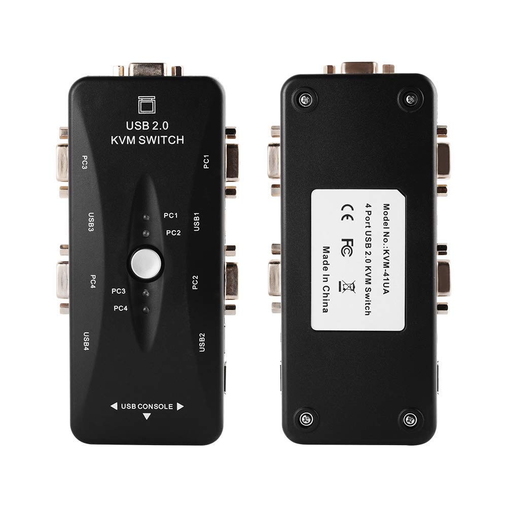 ZXX USB 2.0 4-Port KVM Switch VGA Video Sharing Switch Box Adapter