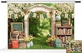 Kate 7x5ft/2.2x1.5m Back to School Backdrop for Photography Garden Books Graduation Portrait Photoshoot Background Photo Video Studio Props