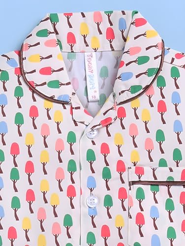 Image of Toonyport Kids Cotton Print Pyjama Set, Short Sleeve Shirt with Shorts