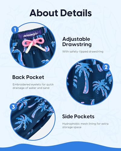 Image of maamgic Boys Swim Trunks with Compression Liner Quick Dry Swim Shorts Anti-Chafe Boy Bathing Suit