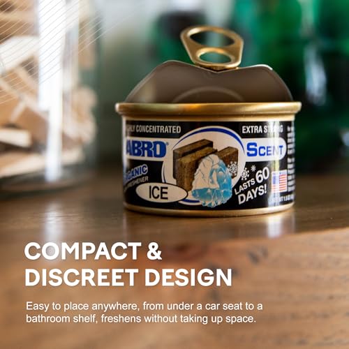Image of ABRO Car Air Fresheners: Canned, Spill Proof Airfreshener for Home, Office, or Car Accessories Interior, Up to 60 Days - 3Pck New Car Smell Ice Scent