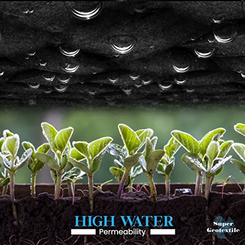 Super Geotextile 4, 6, 8 Oz Non Woven Fabric For Landscaping, French Drains, Underlayment, Erosion Control, Construction Projects - 6 Oz (3X50) #TOP4