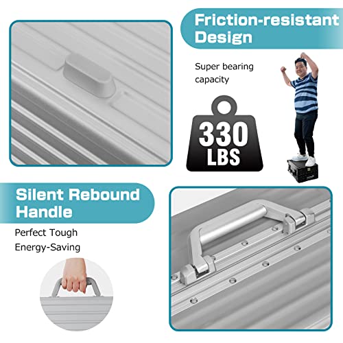 Anyzip Carry On Luggage - Aluminium Frame, Pc Abs Hard Shell, Suitcases With Wheels, Tsa Lock, No Zipper - 20In Silver #TOP6