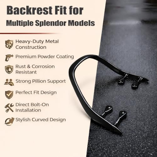 B.K ACCESSORIES Bike Back Rest Seat Handle for Hero Splendor - Image 3