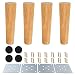 Produktbild SURFMALL 4 x Möbelfüße Möbelbeine, Holzfarbe Aus Eiche für Stühle, Schrank und Sofa, mit Schrauben und Filzgleiter, 20 x 5 x 3,8 cm gerade