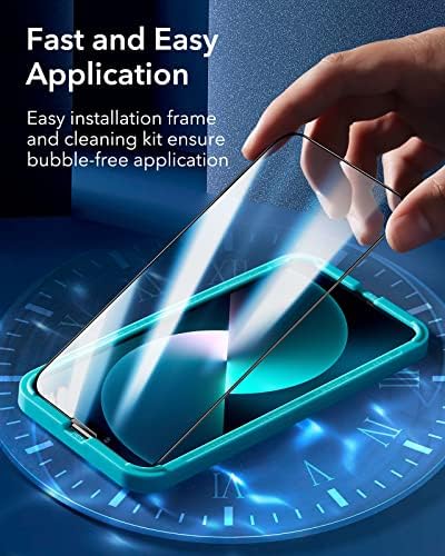 ESR Armorite Tempered Glass Compatible with iPhone 13/13 Pro and iPhone 14 Screen Protector,110 lb of Force Resistance, with Speaker Shield, 2 Pack