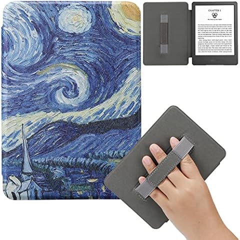 Artyond Case for New Kindle 2022, Slim Lightweight PU Leather with Auto Wake/Sleep Cover with Hand Strap Shell Protective Case for 6" All New Kindle 11th Generation 2022 Release, Starry Cover