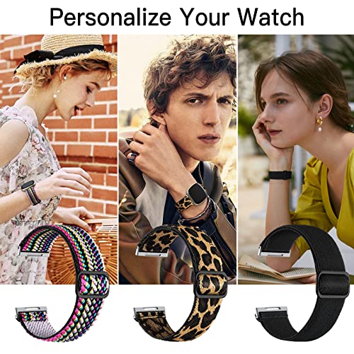 Maledan Bands Compatible With Fitbit Versa 3/ Fitbit Sense/Sense 2/ Versa 4 Watch Band, Adjustable Stretchy Fabric Sport Wristband For Fitbit Versa 3 Smartwatch And Sense Smartwatch For Women Men #TOP2