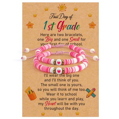 Back to School Mother Daughter Bracelets Kindergarten Daycare 1st Grade 2nd Grade School Gifts First Day of Preschool