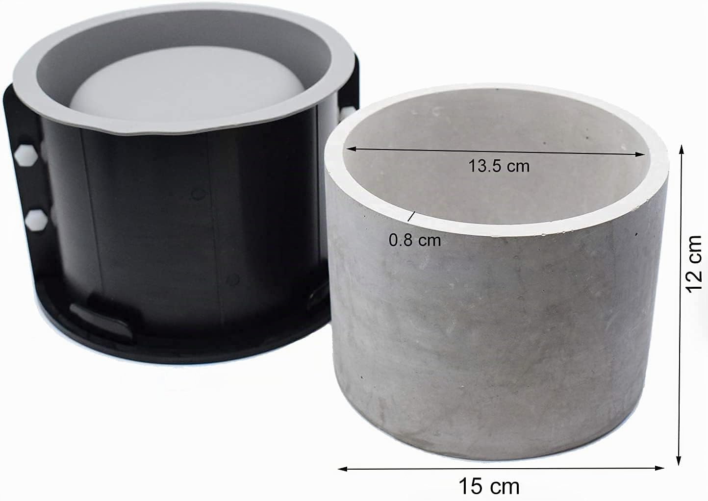 GZWY GZWY DIY Beton-Blumentopf-Silikonformen, Kunststoff-Silikonformen, doppelschichtige Bastel-Saft-Blumentopf-Form, Zylinder-Harz-Pflanzgefäß-Form, Gussformen für Büro, Heimdekoration