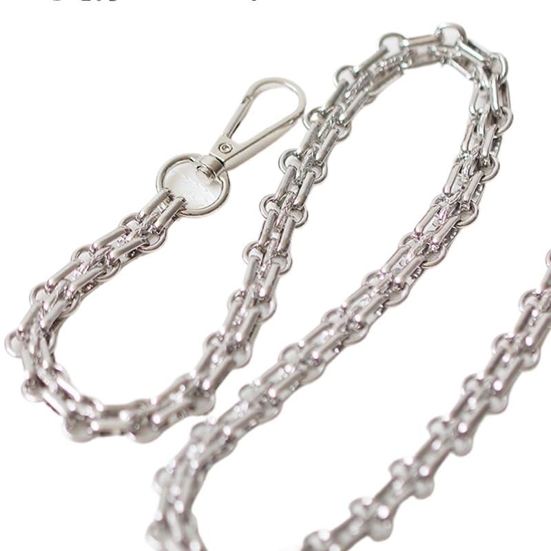 Cadena Para Bolso Cadena de bolso acero DIY, pistola dorada, plateada, bronce negro, 12mm ancho, reemplazo Metal, hombro con cadena, correa for, asa(Silver,100cm)