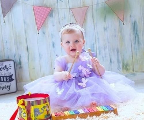 Toddler Kids Baby Girl Princess Dress Sleeveless Strap Floral/Butterfly Layered Tulle Tutu Summer Mesh Fluffy Dress (3D Butterfly+Purple, 3-4 Years) #TOP1