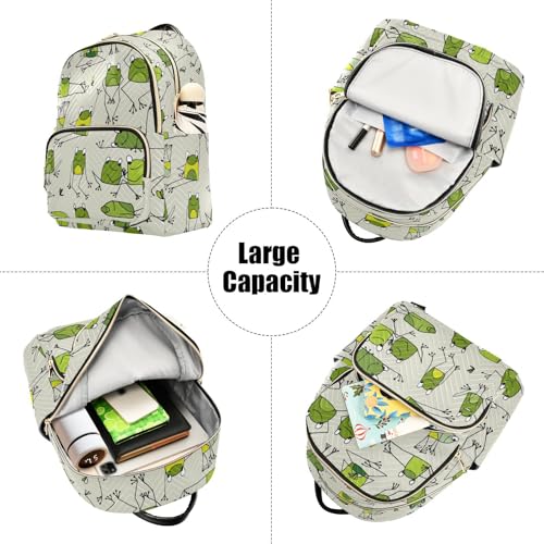 Image of Frog Quilted Backpack Purse for Women Fashion Small Backpack M | Shoulder Bag Travel Casual Daypack
