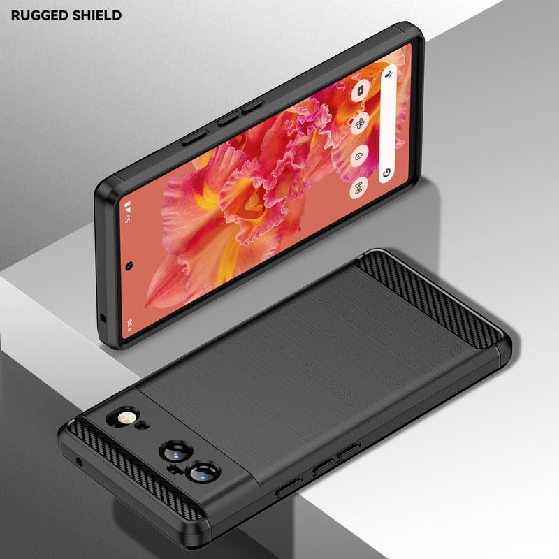 Image of Hybrid Carbon Fiber Back Case for Google Pixel 6 (Black)