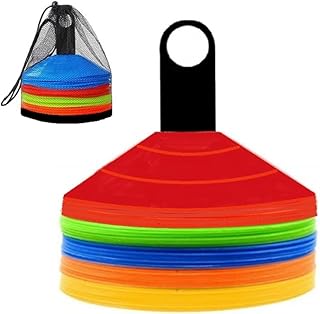 YOJOR Pro Disc Cones - Training Cones Agility Soccer Cones with Carry Bag and Holder for Football Basketball Sports Field Cone Markers (50 Pack)