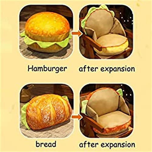 Ulbek Large 3D Simulation Hamburger Pillow, Funny Plush Cheese Burger Pillow, Cartoon Creative Food Pillow, Soft Stuffed Hamburger Plush Toy Back Cushion Home Decor Gifts-C #TOP6