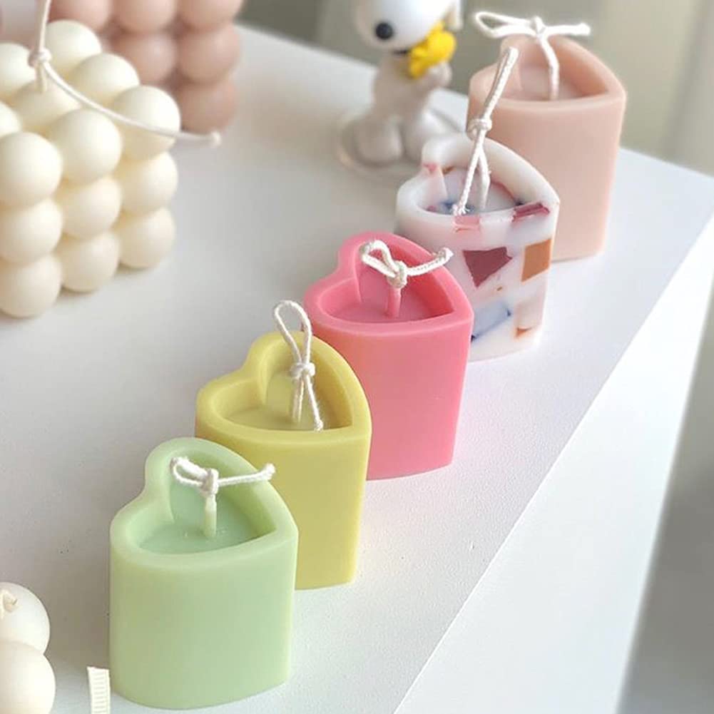 Świeca, foremki do świec Silikonowe formy do wyrobu świec w kształcie serca Diy Formy do świec pieńkowych 3d Diy Geometryczne formy Formy żywiczne Świeca Mydło Making Mold Świeca zapachowa Narzędzie r