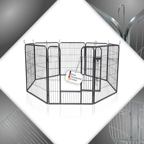 zoomundo Welpenauslauf 100cm hoch XL Laufgitter Tierlaufstall Welpenkäfig Absperrgitter Freilaufgehege Welpenzaun 8-Eck