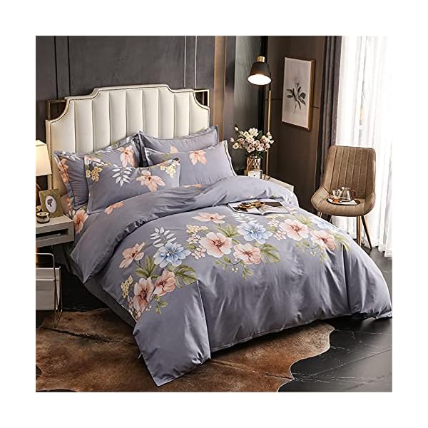 CCBAO 4 Ensembles de literie Pur Coton, Textiles de Maison et Housses de Couette imprimées, draps, taies d’oreiller, Ambiance Haut de gamme200x230cm