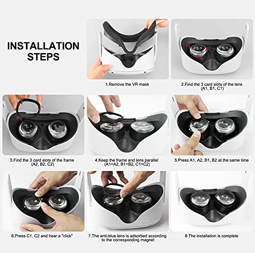 Vakdon VR Lens Protectors Scratch Pad voor Oculus Quest 2 VR Headset, inclusief VR Bijziendheid Bril frame Compatibel… - Image 8