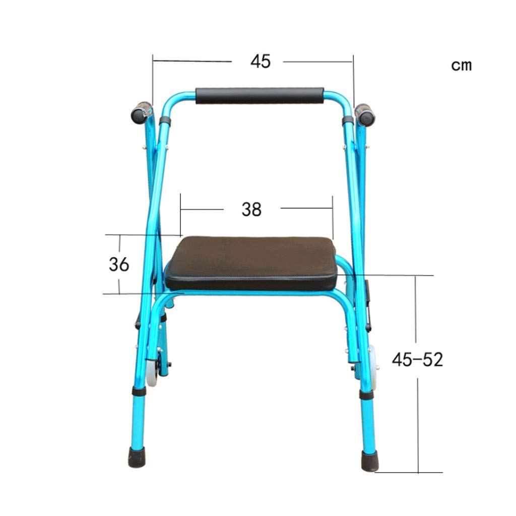 Mobility Walker Dwukołowy dom opieki Składana rama do chodzenia Niepełnosprawny ręczny pomoc ，Chodziki