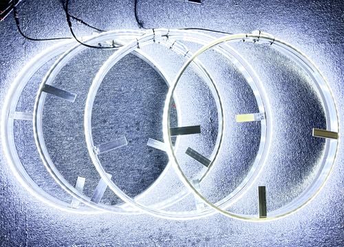 Surper Bright Wheel Lights 4 row 6000K White Strobe LED Rim Light 17.5 inch wheel Covers Set of 4 for Truck Lights