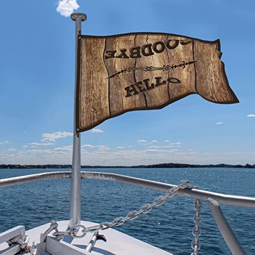 Drapeau hippie Hello Goodbye ambiance deco pour bar et cave