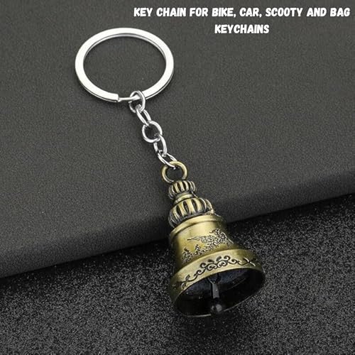 Image of Good Luck Keychain for Men and Women Tibetan Guardian Bell Metal Key Chain for Bike, Car, Scooty and Bag Keychains & Keyrings Classic Antique Temple Bell Keychains Birthday Gift