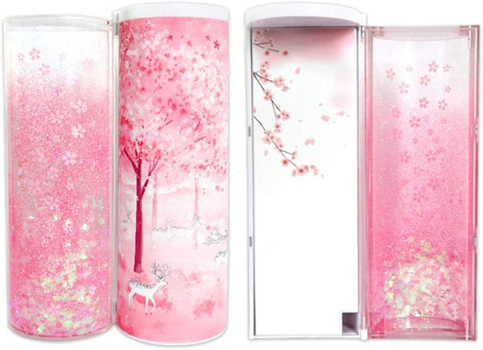 SNAPTRON Plastic Latest Pencil Box For Girls Kids - Multi-Function Pencil Case With Calculator, White Board, Marker & Storage, School Box For Girls Cute Geometric Compass Pouch Accessories