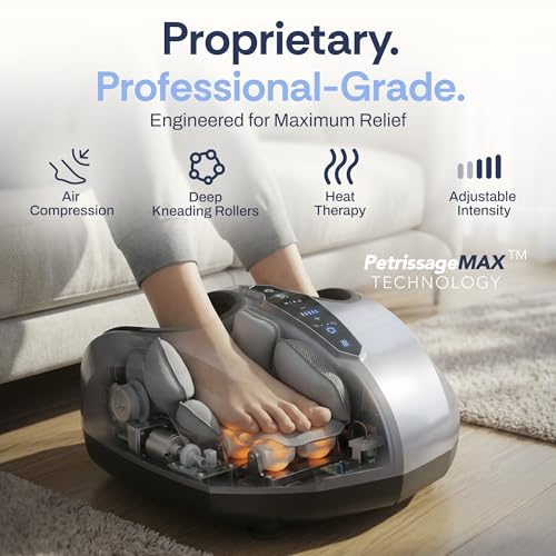 Miko Máquina de masaje de pies con amasamiento profundo, compresión, shiatsu y calor para la fascitis plantar, neuropatía, se ajusta hasta la talla 47 para hombres. - imagen 4