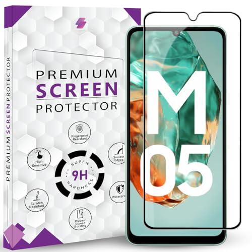 Image of Premium Tempered Glass Screen Protector Guard For Samsung M05 / A05 / F05 (6.7 Inch, Pack of 1) | Edge to Edge Coverage With Easy to installation kit