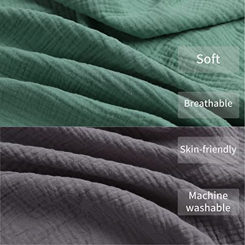 Muslin Bassinet Sheets 2 Pack Set For Baby Boy And Girl, 100% Muslin Cotton Fitted Sheet For Oval Hourglass And Rectangular Bassinet Mattress, Grey And Green #TOP1